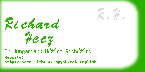 richard hecz business card